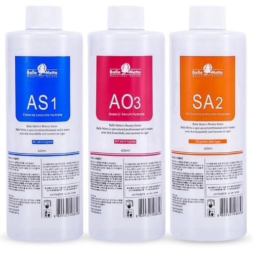 Aqua Peeling Solution AS1 SA2 AO3 Soins de la peau du visage Sérum facial Liquide de nettoyage Pour machine à peler Facial Fournitures d'esthétique (400ml/3bottle)