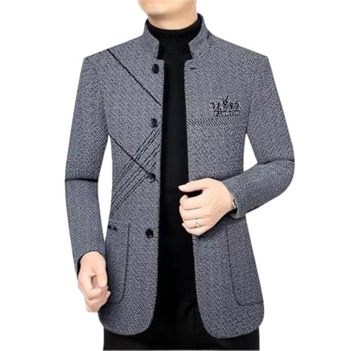 Men's Business Stand Collar Suit Jacket Handsome Casual Coat