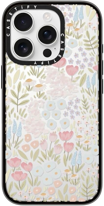 CASETiFY Compact Case for iPhone 16 Pro [Lightweight / 4 ft. 2X Military Grade Drop Protection/Slim] - Eleanor - Clear Black