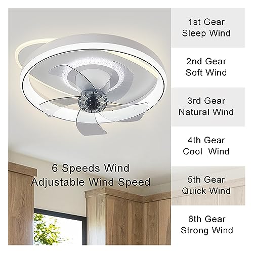 Ventilateur de plafond télécommandé avec éclairage LED rose de 50cm - 5