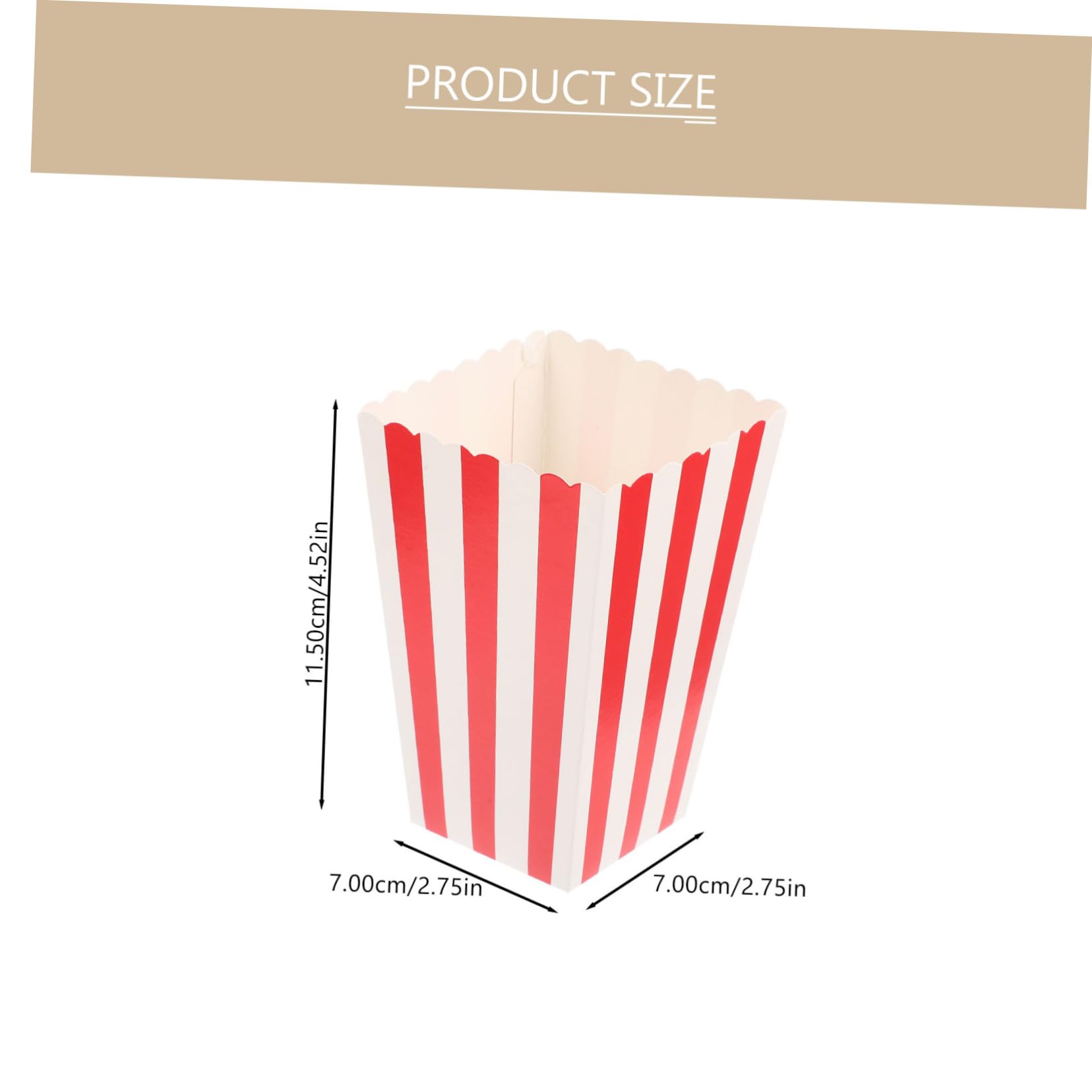 FUNOMOCYA 24Pcs Disposable Popcorn Boxes French Fries Serving Containers Movie Night Supplies Striped Buckets for Parties and Events