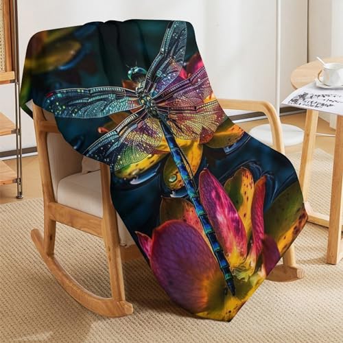 Couverture polaire libellule douce pour vos soirées cocooning