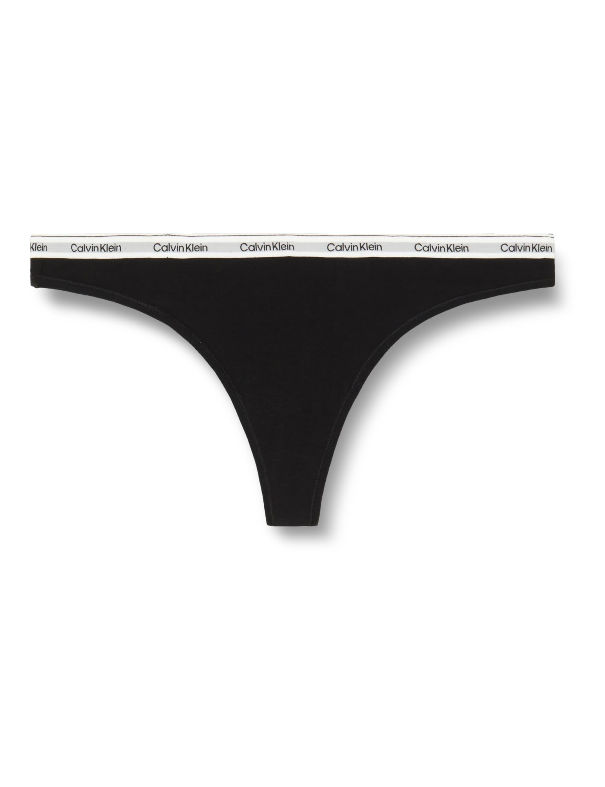 Calvin Klein Women’s Thong with Logo Waistband, Black (Black), XXL