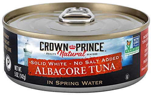 Holiday Deals 🛒 Crown Prince Natural Solid White Albacore Tuna in Spring Water, No Salt Added, 5 Ounce Cans (Pack of 12) Crazy Clearance Crown Prince Natural Solid White Albacore Tuna in Spring Water, No Salt Added, 5 Ounce Cans (Pack of 12)
