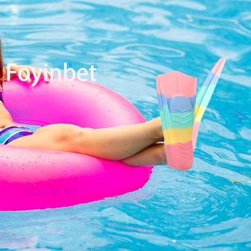 Image of Kids Swim Fins,Short Flippers Swimming Training Fins for Lap Swimming Snorkeling for Children Girls Boys XXXS