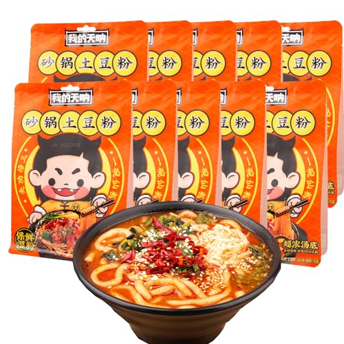 天? 中式料理 砂?土豆粉325g/袋 网?麻辣?粉?米? ?人夜宵方便面 火?粉 粗米粉 速食麻辣豆粉 中?速食方便面 中?料理 中?面 好吃即食面 中式面食 中?食材 (325g*10, 砂?土豆粉)