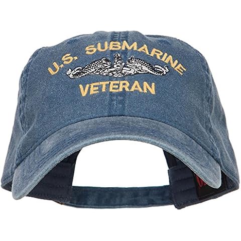 e4Hats.com US Submarine Veteran Military Embroidered Washed Cap - Navy OSFM Cover