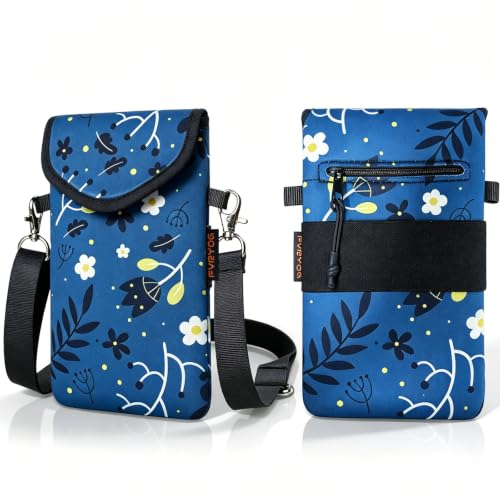 Image of Neoprene Phone Sleeve Pouch Case Bag for Men Women w /Crossbody Strap /Neck Lanyard for iPhone 17 /16 /15 /14 Pro Max, Samsung S25,Pixel 10
