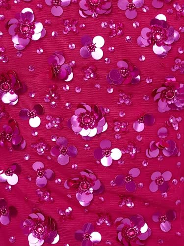Image of Adrianna Papell Women's One Shoulder Bead Long Dress, Hot Orchid, 12