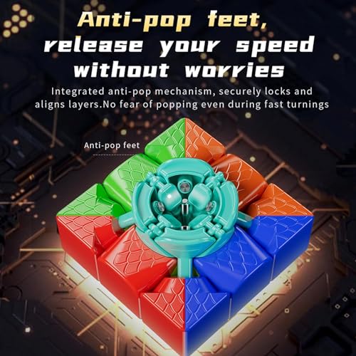 Image of HAWKISTER Moyu Rs3M V5 2023 3X3 Magnetic Speed Cube Adjustable Elasticity Professional 3X3X3 Stickerless Puzzle Cube Rs3M V5 Magnetic Cube (Standard Edition), For Adult