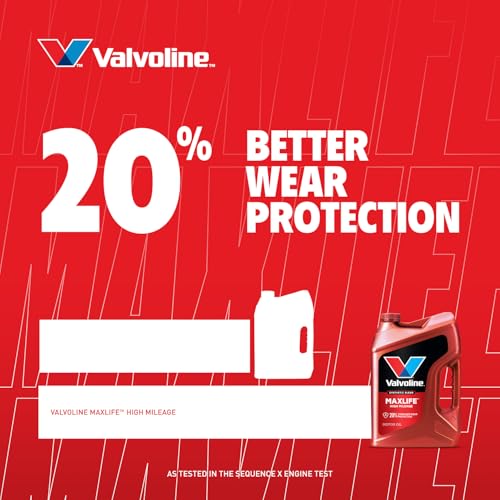 Image of Valvoline MaxLife High Mileage 5W-20 Synthetic Blend Motor Oil 1 Quart, Pack of 6