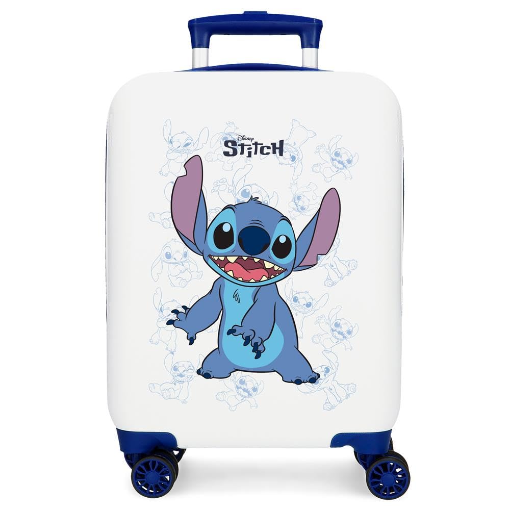Joumma Disney Happy Stitch Valigia da cabina bianca 33 x 50 x 20 cm Rigido 2 kg Chiusura a combinazione laterale ABS 2 kg 33 L Bagaglio a mano