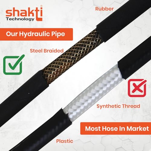 Image of Shakti Technology 15 Meter Hydrolic Pipe For Pressure Washer - Steel Braided Output Hydraulic Hose Pipe - 3200 PSI Pressure Washer Pipe - Suitable For M22 inch Brass Connector