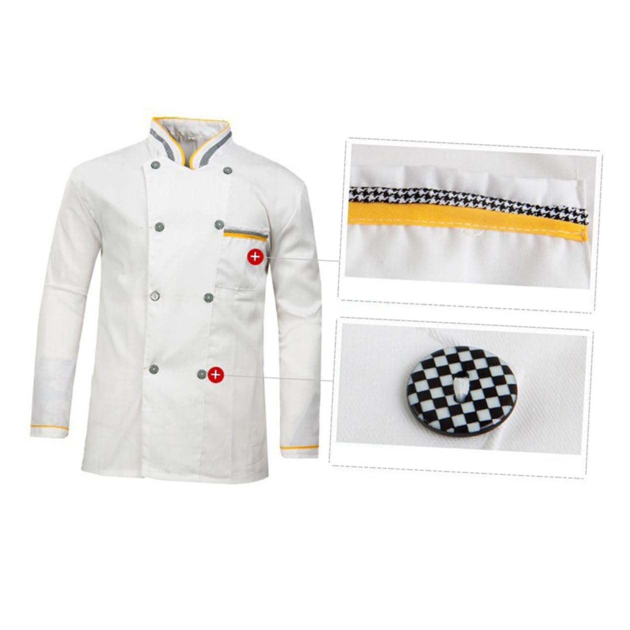 WOFASHPURET -sleeved Chef Coat for Bakery and Restaurant Casual Loose Chef Clothing Breathable and Oil Unisex Design for Hotel and Culinary Professionals Xxxl