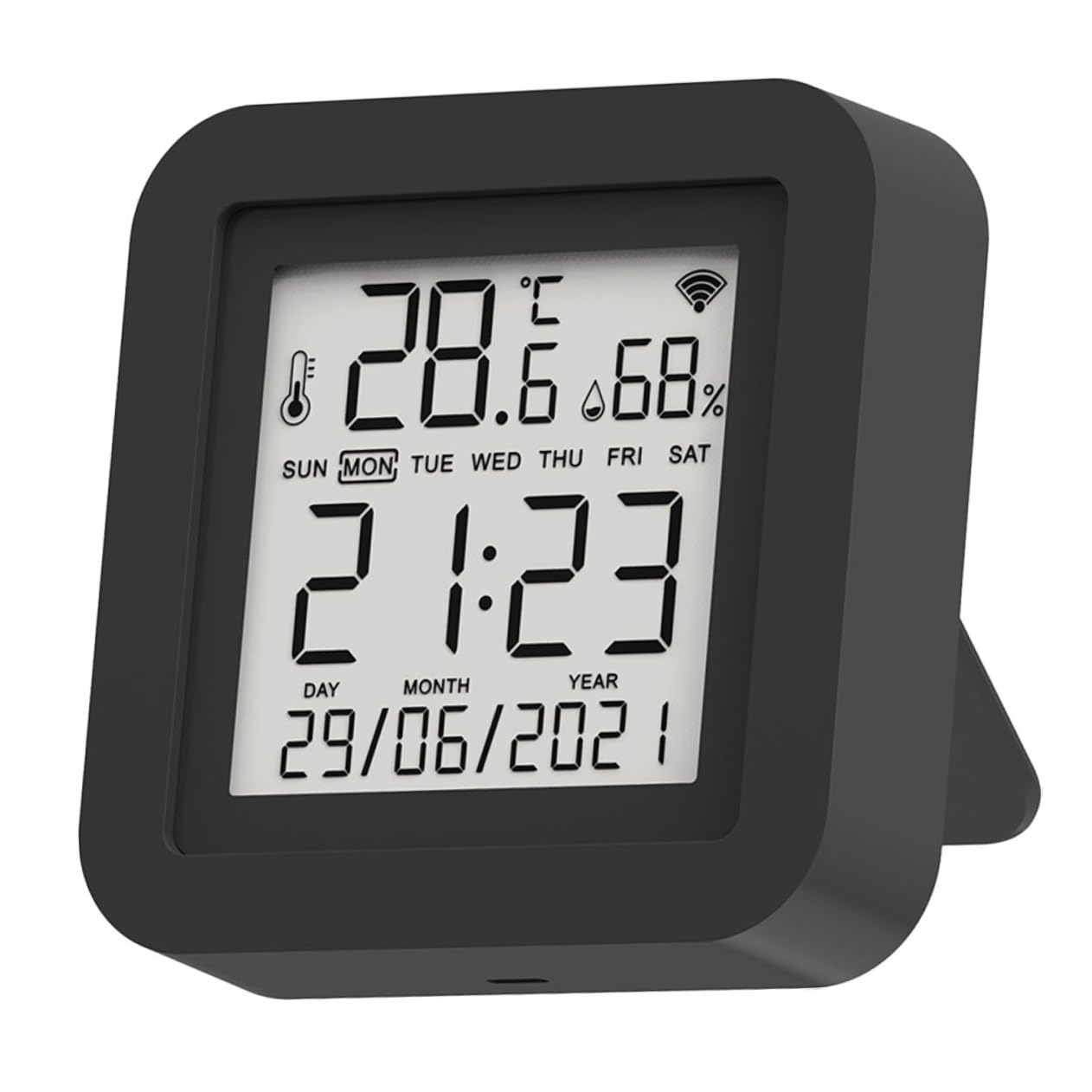 BESTonZON Igrometro Digitale Indoor USB con Display Ampio Monitor Temperatura e Umidità per Casa Ufficio e Camerette Compatto e Facile da Usare