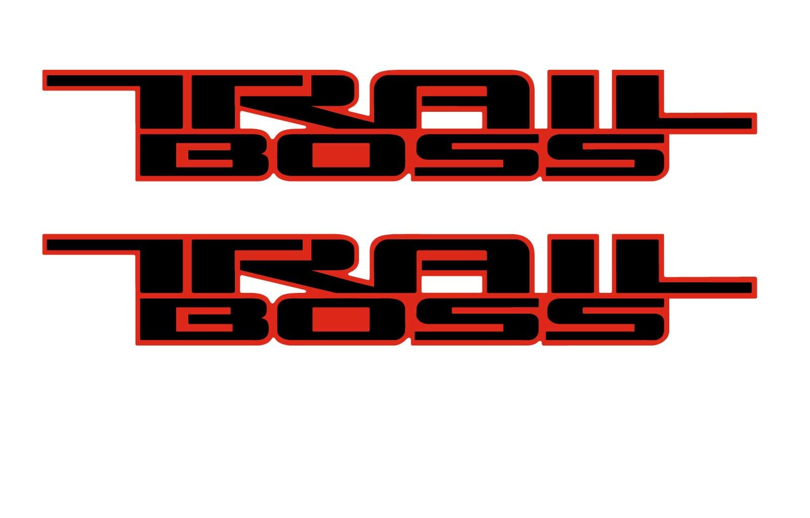 Chevy Silverado Black/Red Trail BOSS Bedside Decals 2019-2026 Set of 2 GM Licensed