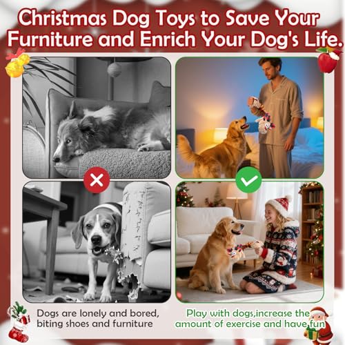 Juguete mordible sonoro navideño para perros miniatura 6