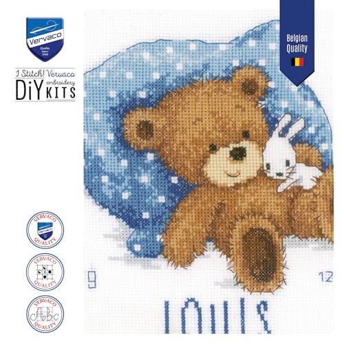 Image of Vervaco Counted Cross Stitch Kit 8.8 inchX8.4 inch-Sweet Bear (14 Count) -V0170741
