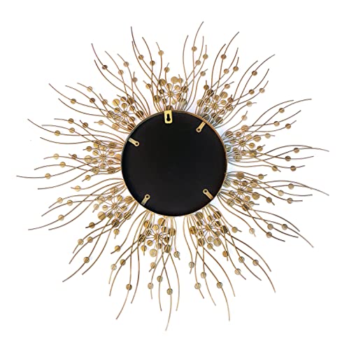 Meida Glam Metal Sunburst Decorative Wall Mirror 27 Inches, Gold Wall Decor With Eye-Catching Design For Living Room, Kitchen, Bathroom Mirror Home Decor (Sunburst) #TOP6