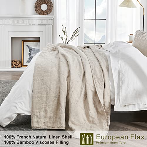 S Victory Symbol Linen Quilt Set King Size-3 Piece Bedding Quilt Coverlets,All Seasons Bedspreads,100% Washed Linen Shell And Viscoses From Bamboo Filling Quilted Coverlet(Includes 1 Quilt,2 Shams) #TOP2