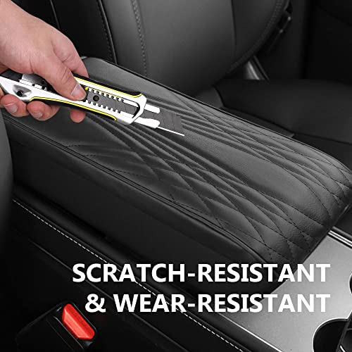 Car Armrest Box Pad, 2023 New Waterproof Car Center Console Cover Pad Leather Auto Armrest Cover, Universal Auto Armrest Box Cover Arm Rest Cushion Pads For Suv Truck Vehicle (Beige A) #TOP1