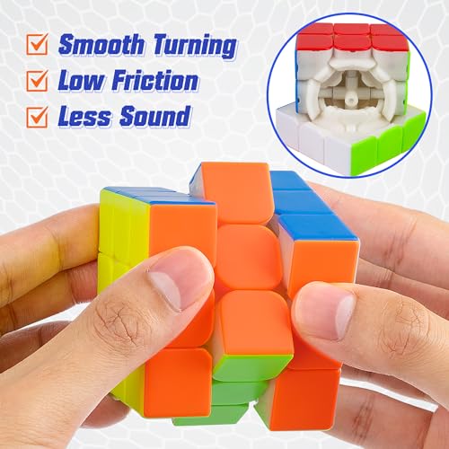 Image of D-FantiX Magnetic Speed Cube 3x3x3, Professional Stickerless Smooth Magic Cube with Magnets, Adult Brain Teaser Fidget Toys, Birthday Gifts for Kids 5-8-12, Teen Travel Activity Toy for Boys Girls