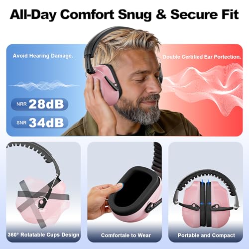 Image of Floriogra Noise Reduction Ear Muffs, NRR 34dB Ear Protection for Adults