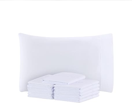 Arkwright Bulk Microfiber Queen Pillow Cases - Pack of 12 - Soft Hypoallergenic Pillowcases and Bedding Essentials for Hosts and Hotels, Standard, White