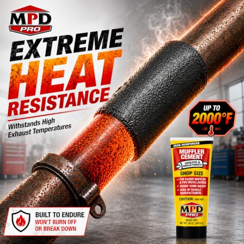 Image of MPD Muffler Cement Putty - 16 oz | Seals Exhaust Leaks, Cracks & Holes | Heat Resistant Up to 2000F | Easy Application for Automotive Repairs (Pack of 2)