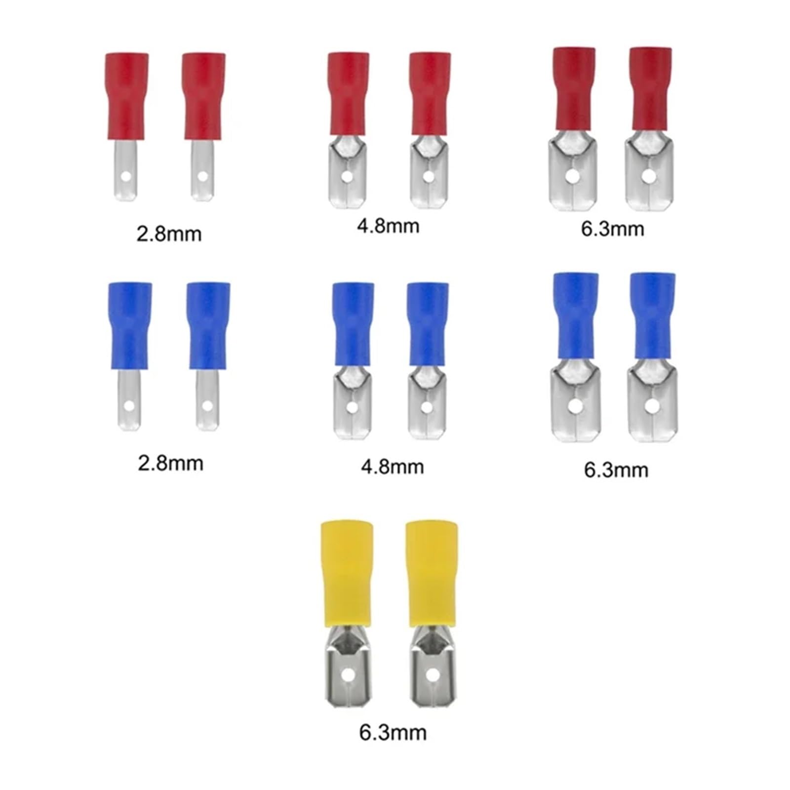 Elektrische Drahtcrimp-Set – SN-48B Zange + 930x Isolierte Flachstecker (2.8/4.8/6.3mm) Für Kfz & Co.