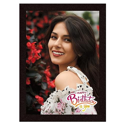 ArtX Customized Canvas Rectangular Wood Wall Mount Photo Frames 33 x 25 Cm With Photo Upload (Congratulations), Black