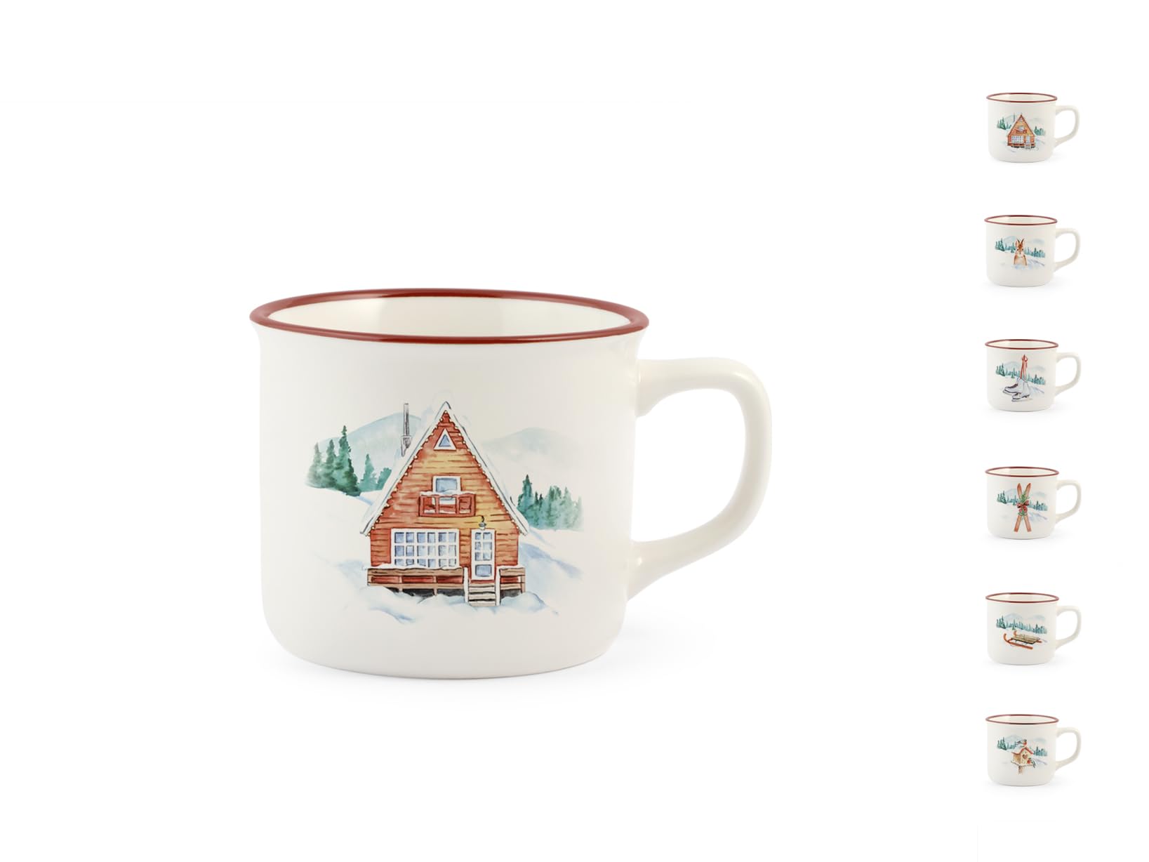 H&H 6 Coffee Cups Mountain Without Saucer CC 110