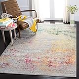 KTYUTJDH Teppiche,Farbenfrohes abstraktes modernes Blau, Grün, Gelb, Rosa, Grau, Weiß Square 200 x 200 cm, große Sideboard Wohnzimmer Waschbar Teppich Esszimmer Schlafzimmer,