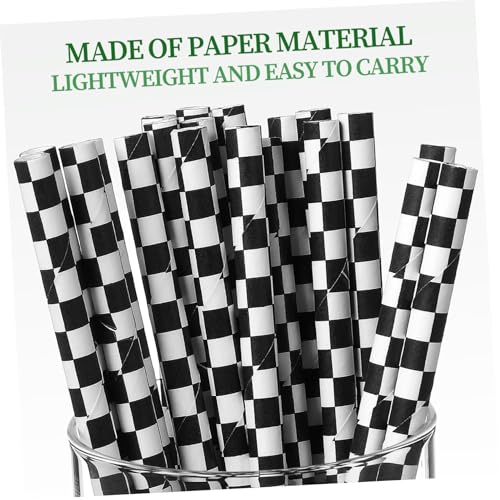 100 pitillos de papel a cuadros multicolor miniatura 5