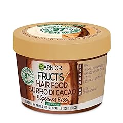 Garnier Fructis Hair Food Burro di Cacao Rigenerante, Maschera per Capelli Secchi e Ricci, 97% di Ingredienti di Origine Naturale, Senza Siliconi, 390 ml