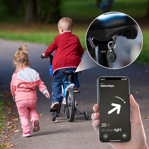 LETREEN Air Tag Anhänger - 2er Pack wasserdichte Air Tag Hülle mit Schlüsselanhänger für Apple Air Tag - Schwarz