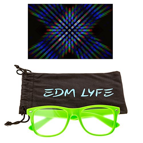 EDM LYFE | Diffraction Glasses Premium Prism Kaleidoscope Style Sunglasses Great for Festivals, Concerts, Clubs, Rave
