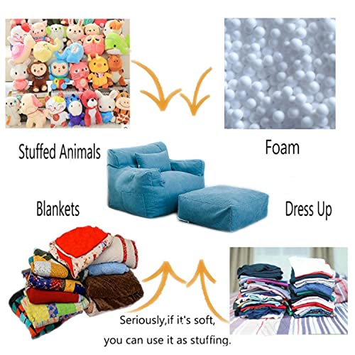 PHASFBJ Beans Bag Chair Covers Only without Filling, Ultra Soft Bean Bags Chairs Lazy Lounger Tatami, Stuffed Animal Bean Bag Storage, Sofa Lazy Sack, for Adult Teen Children,Gray