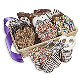 All City Candy's Delicious Collection Gourmet Hand Dipped Chocolate Covered Pretzels and Cookies Basket
