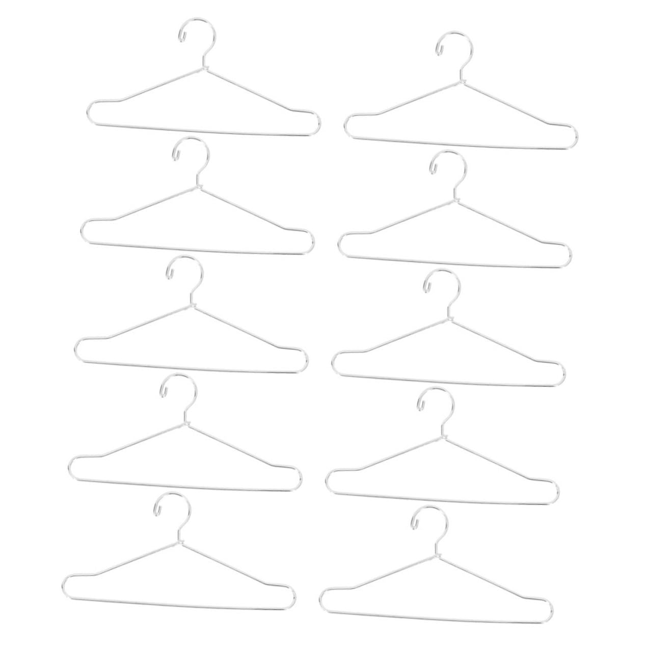 BESPORTBLE 10Pcs Doll Clothes Hangers Small Hanger for Pet Clothing Drying Organizing Non Damaging Design for Imagination Crafts