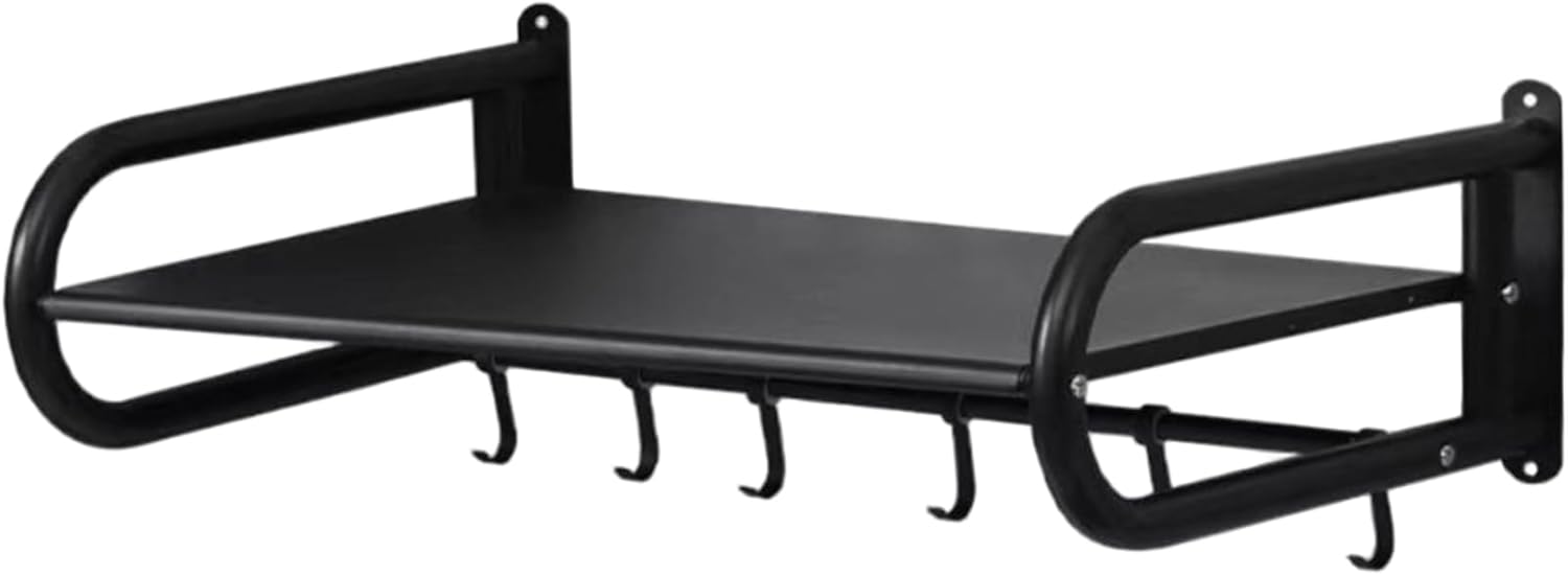 Microwave Shelf Wall Mount 17.7x14.4 Metal Microwave Wall Mount with Hooks Washable Oven Holder up to 31kg Loading for Kitchen Home| Shelf For