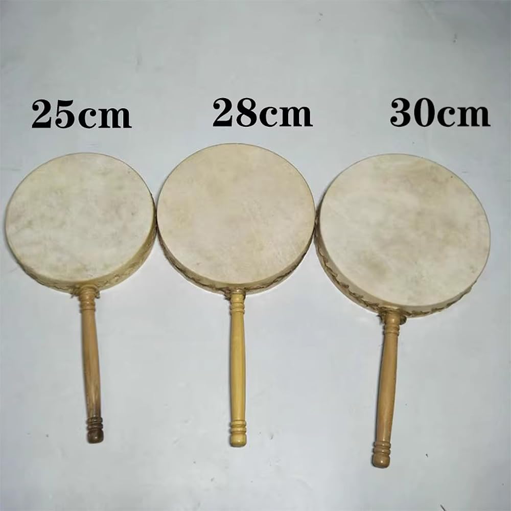 Tambor De Cuero, Mango Largo, Incluye Bolsa De Almacenamiento Y Baquetas, Adecuado Para Principiantes/Celebraciones De Festivales,B,25CM