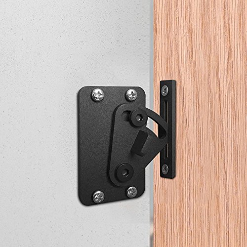 Acier inoxydable Verrous Noir pour portes et loquets pour Porte de grange coulissante - Stainless Steel Lock for Sliding Barn Wood Door Cover