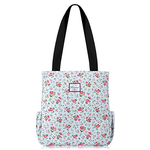 Image of KAMO Floral Tote Bag - Waterproof Lightweight Handbags Travel Shoulder Bag for Hiking Yoga Gym Swimming Travel Beach