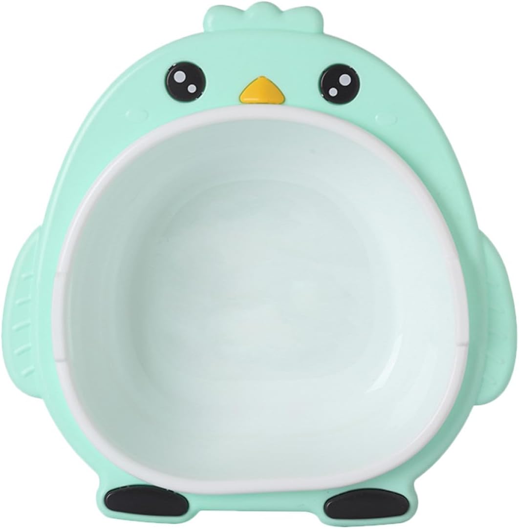 BESPORTBLE Compact Plastic Washbasin with Reinforced Stable Design Cute Cartoon Bath Tub for Face and Household Use Space-saving Thickened PP Basin in Green