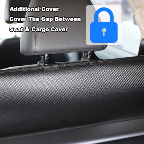Image of Cargo Cover for 2018-2026 Chevy Equinox Accessories GMC Terrain Accessories 2026 2025 2024-2018,(Additional Cover with Hooks) Carbon Fiber Look Retractable Trunk Cover (Not for EV)