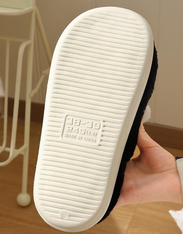 Skeleton Fuzzy Slippers Grunge Aesthetic Slippers for Women Funny Cute Winter House Slippers Indoor Fluffy Slippers3