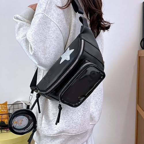 Elallin Ita Bag Crossbody Chest Pack Shoulder Sling Bag with Button Organizer for Badge Pins Display Men Women3