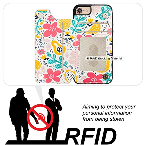 Haopinsh For Iphone Se(2022) Iphone Se(2020) Iphone 7/8 Wallet Case With Card Holder, Summer Fruits Back Flip Folio Pu Leather Kickstand Card Slots,Double Magnetic Clasp Shockproof 4.7" #TOP3