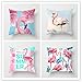 Flamenco Cojines 50x50 cm, Funda de Almohada de Moderna Decorativa cojín Decorativo para sofá, decoración para casa, Estampado por Ambos Lados Juego de 4 Exterior Cojines 20x20 Inch
